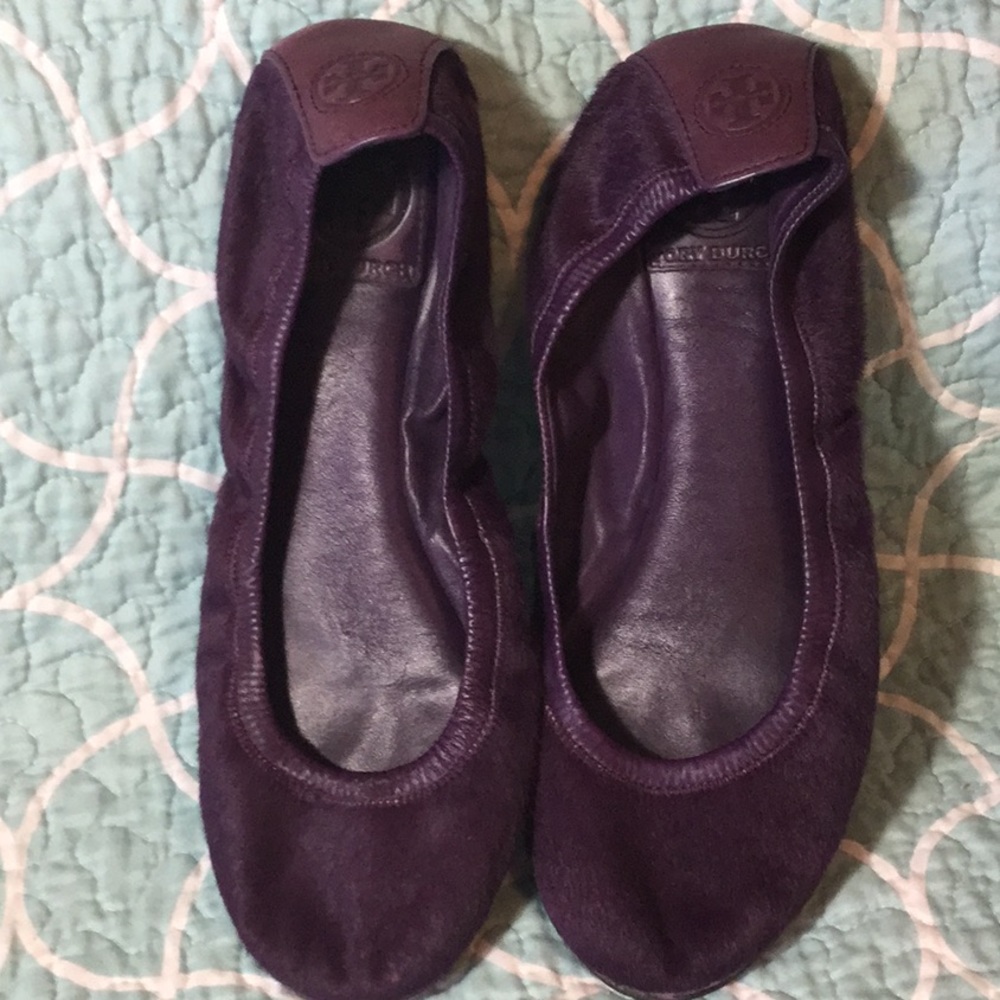 Tory Burch purple calf hair ballet size 7.5